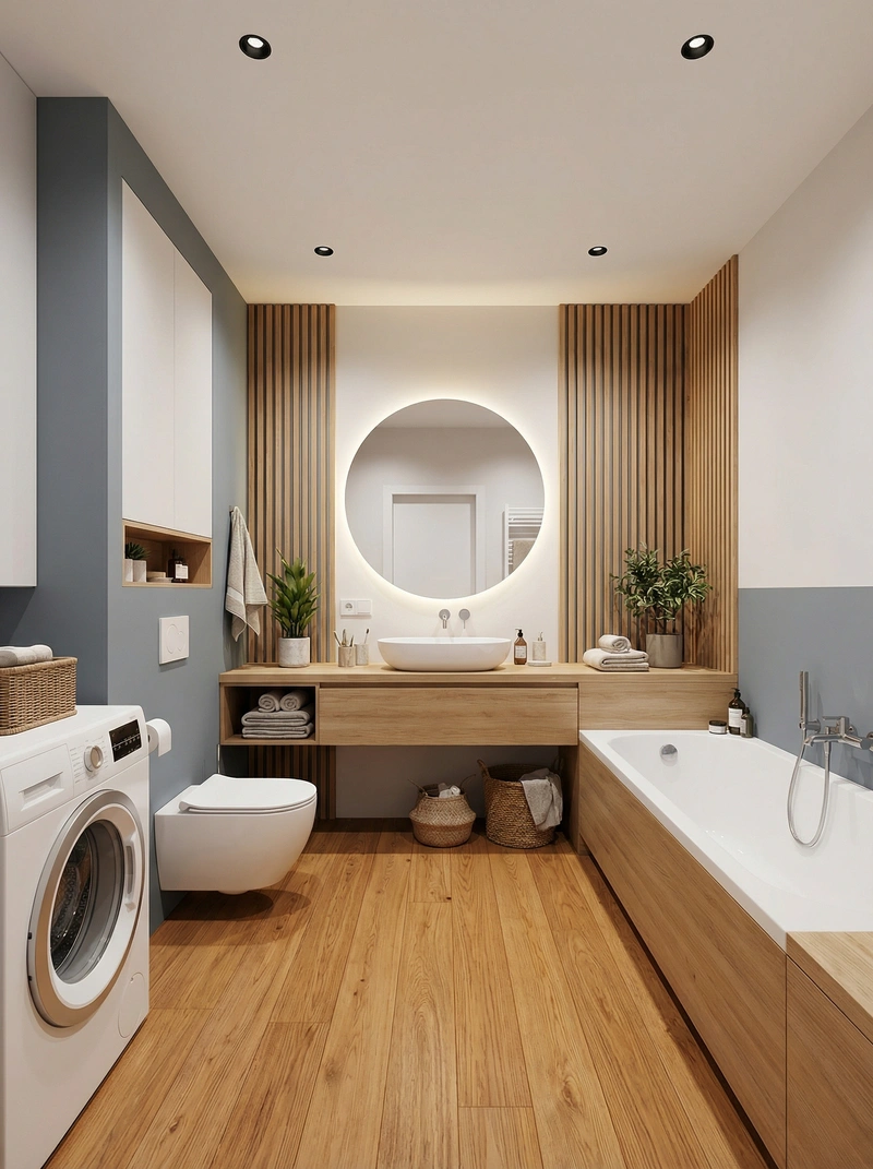 Дизайн интерьера в стиле Хюгге — Ванная от нейросети RoomGPT