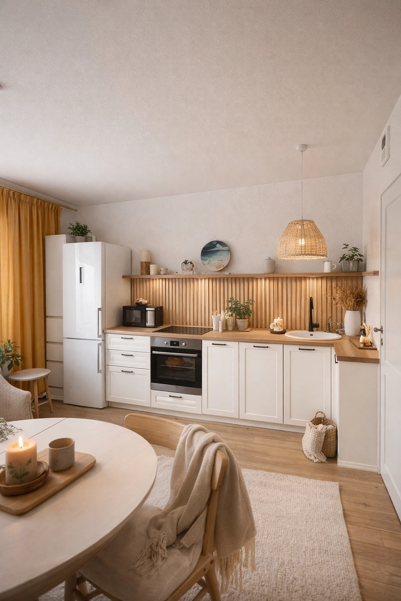 Дизайн интерьера в стиле Хюгге — Кухня от нейросети RoomGPT