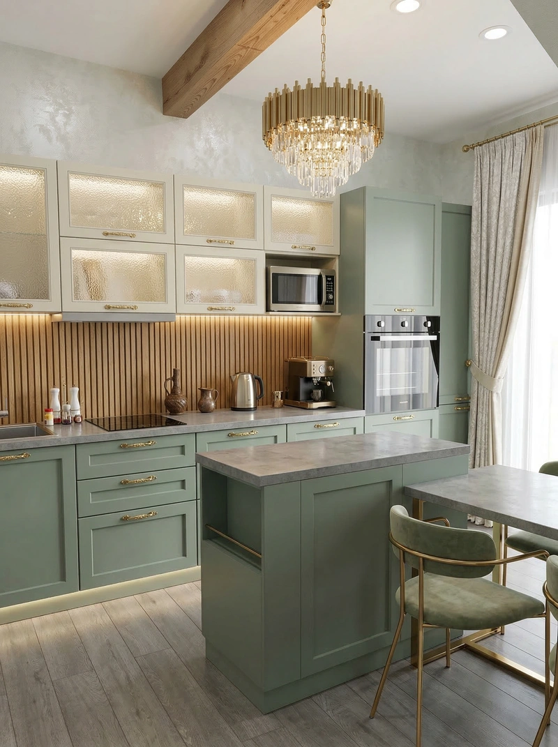 Дизайн интерьера в стиле Неоклассика — Кухня от нейросети RoomGPT