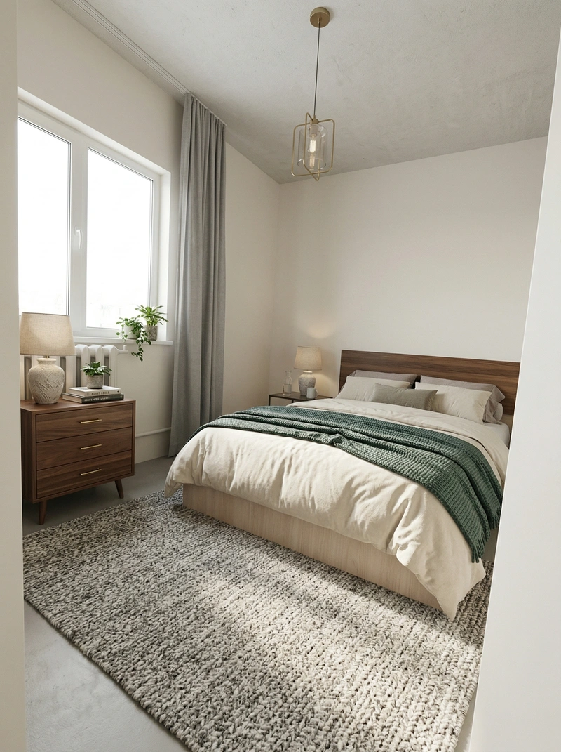 Дизайн спальни в стиле Без стиля — фото интерьера от нейросети RoomGPT
