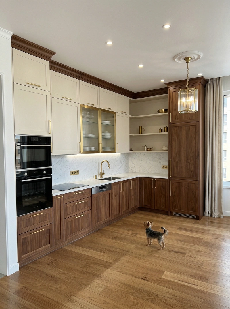 Дизайн кухни в стиле Британский — фото интерьера от нейросети RoomGPT