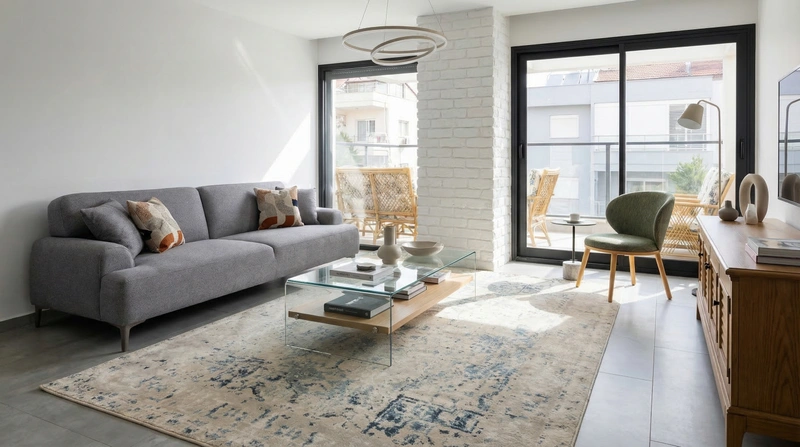 Дизайн гостиной в стиле Контемпорари — фото интерьера от нейросети RoomGPT