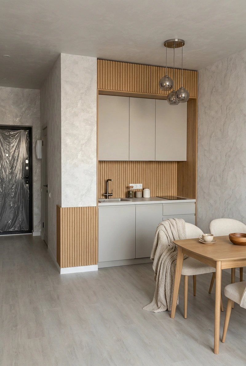 Дизайн интерьера в стиле Хюгге — Кухня от нейросети RoomGPT