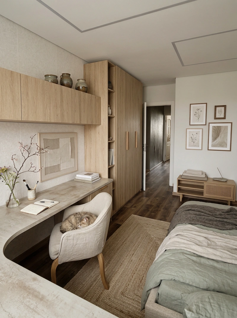 Дизайн детской в стиле Japandi — фото интерьера от нейросети RoomGPT