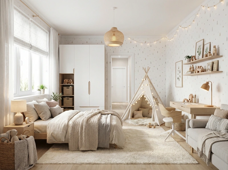 Дизайн детской в стиле Хюгге — фото интерьера от нейросети RoomGPT