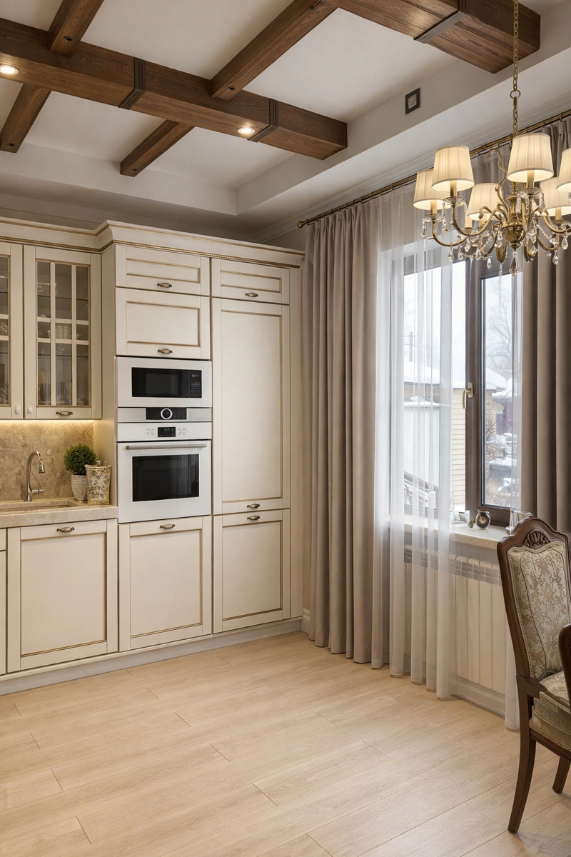 Дизайн интерьера в стиле Классика — Кухня от нейросети RoomGPT