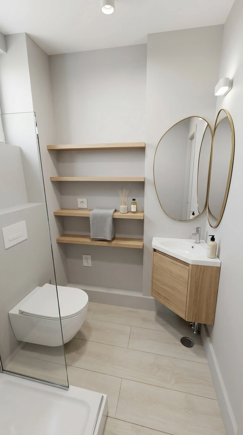 Дизайн ванной в стиле Сканди — фото интерьера от нейросети RoomGPT