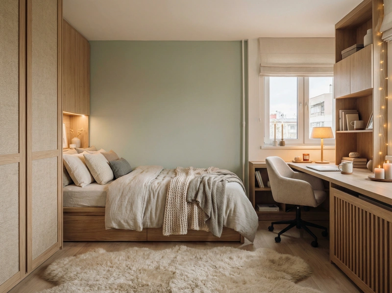 Дизайн интерьера в стиле Хюгге — Спальня от нейросети RoomGPT