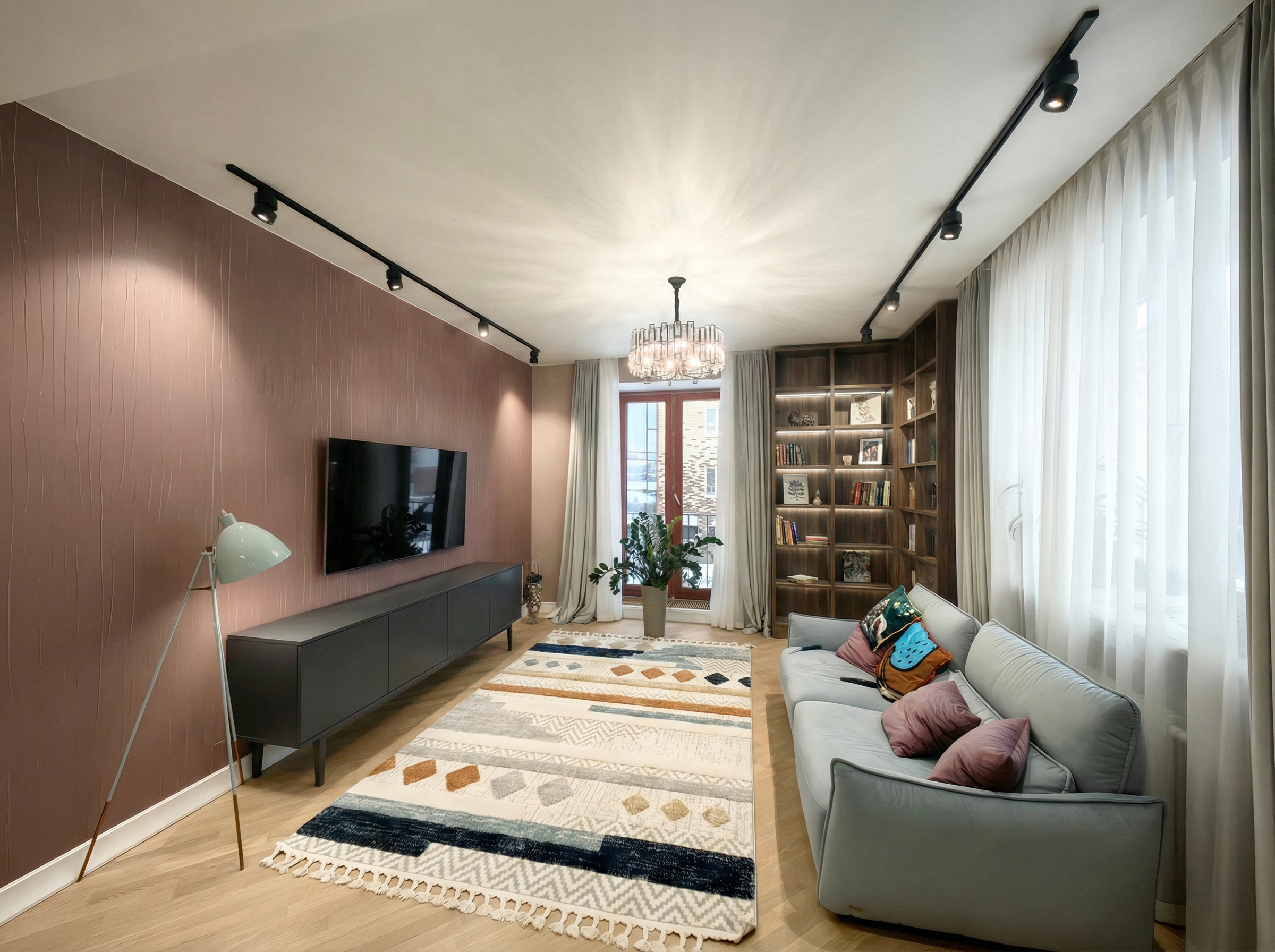 Дизайн гостиной в стиле Контемпорари — фото интерьера от нейросети RoomGPT