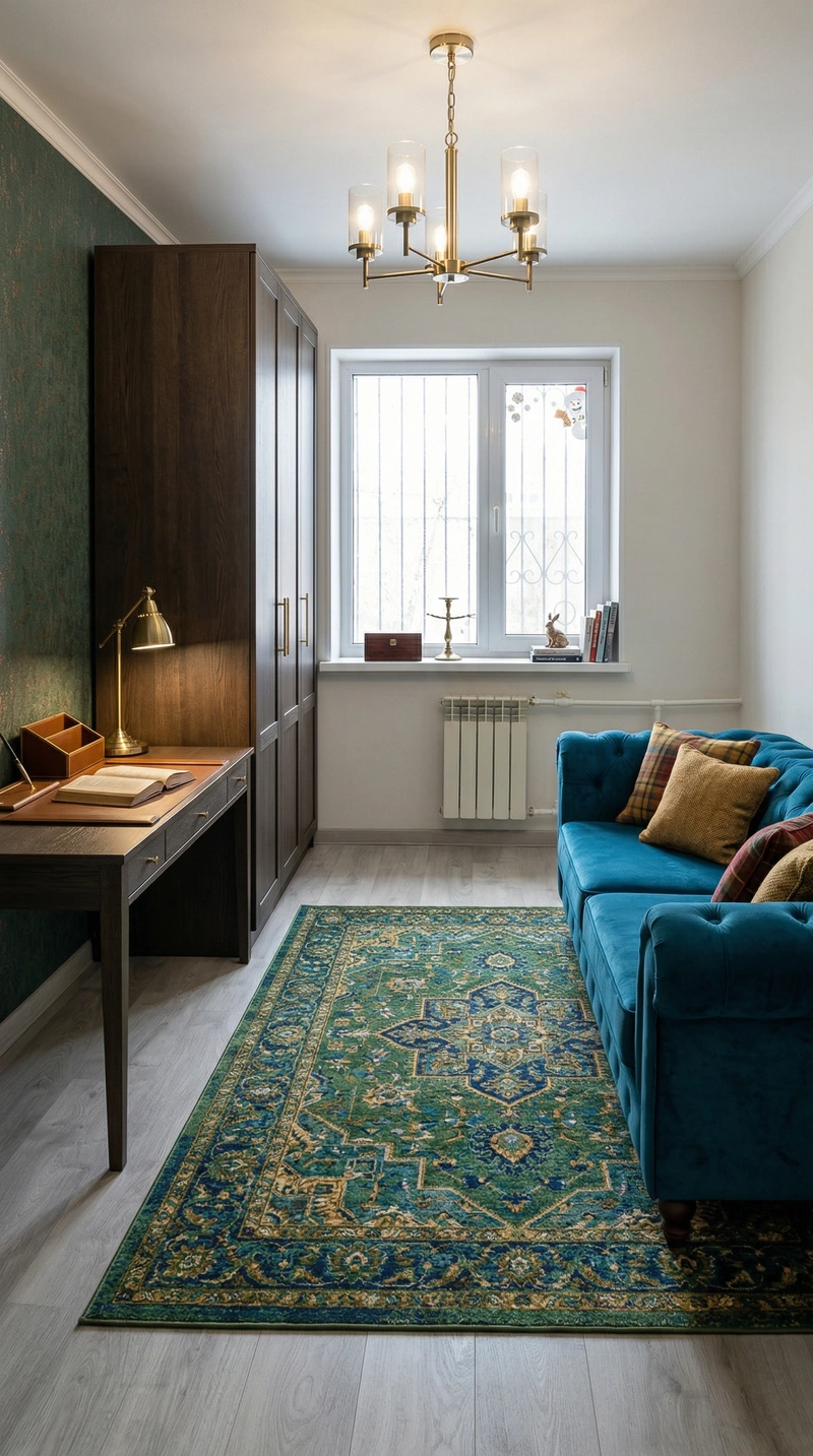 Дизайн спальни в стиле Британский — фото интерьера от нейросети RoomGPT