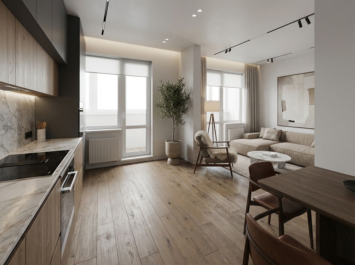 Дизайн кухни в стиле Минимализм — фото интерьера от нейросети RoomGPT