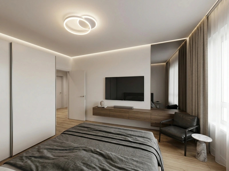 Дизайн спальни в стиле Минимализм — фото интерьера от нейросети RoomGPT