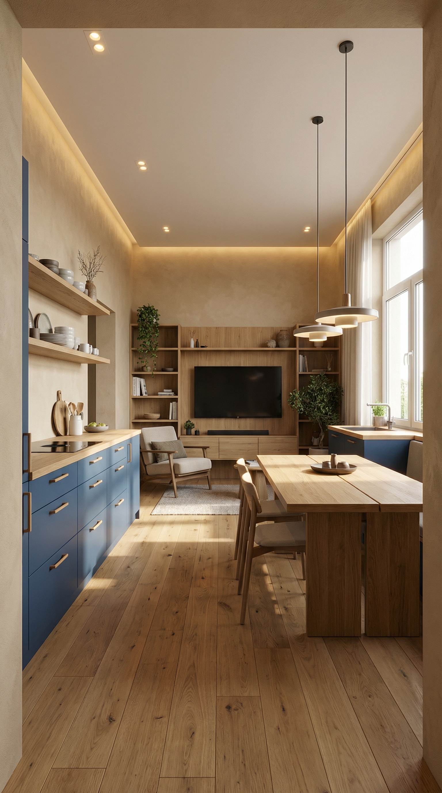 Дизайн кухни в стиле Japandi — фото интерьера от нейросети RoomGPT