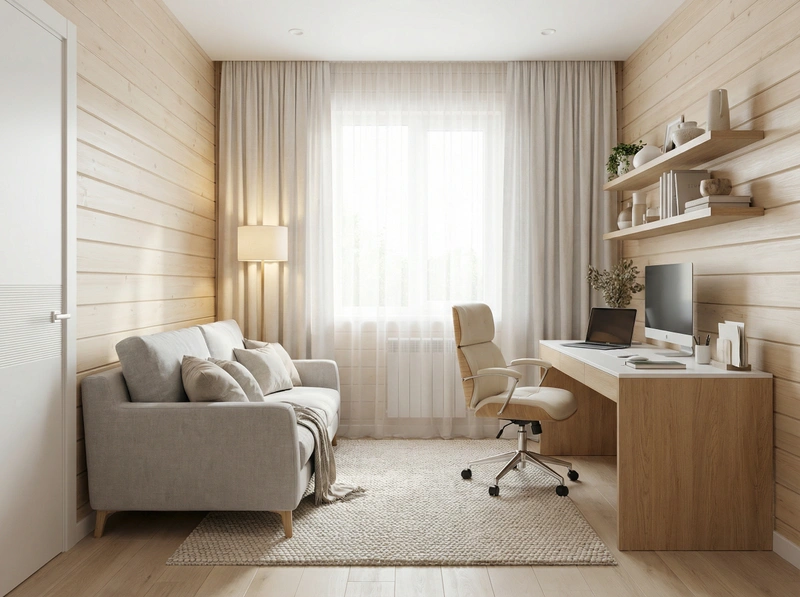 Дизайн интерьера в стиле Сканди — Кабинет от нейросети RoomGPT