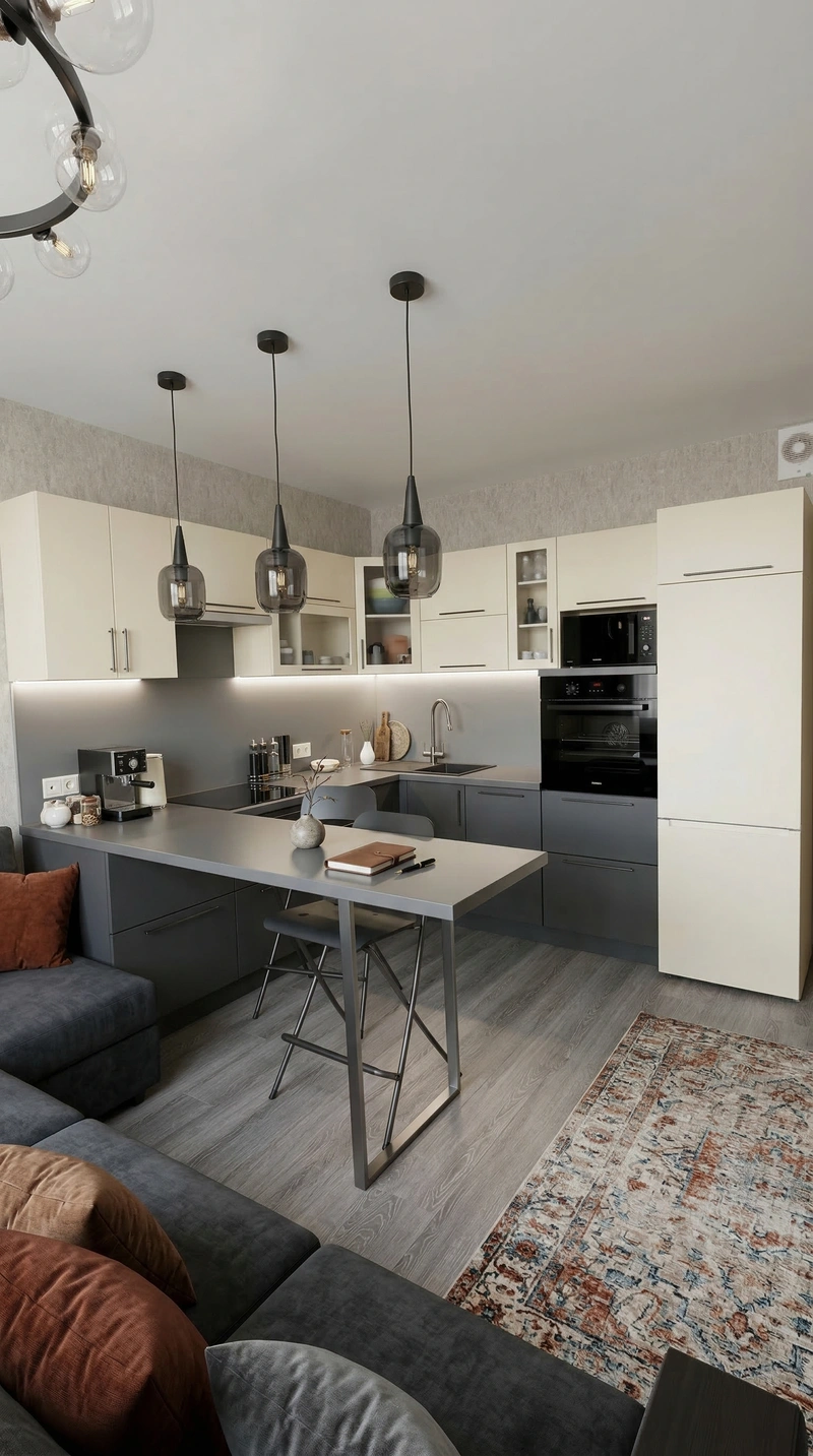 Дизайн гостиной в стиле Лофт — фото интерьера от нейросети RoomGPT