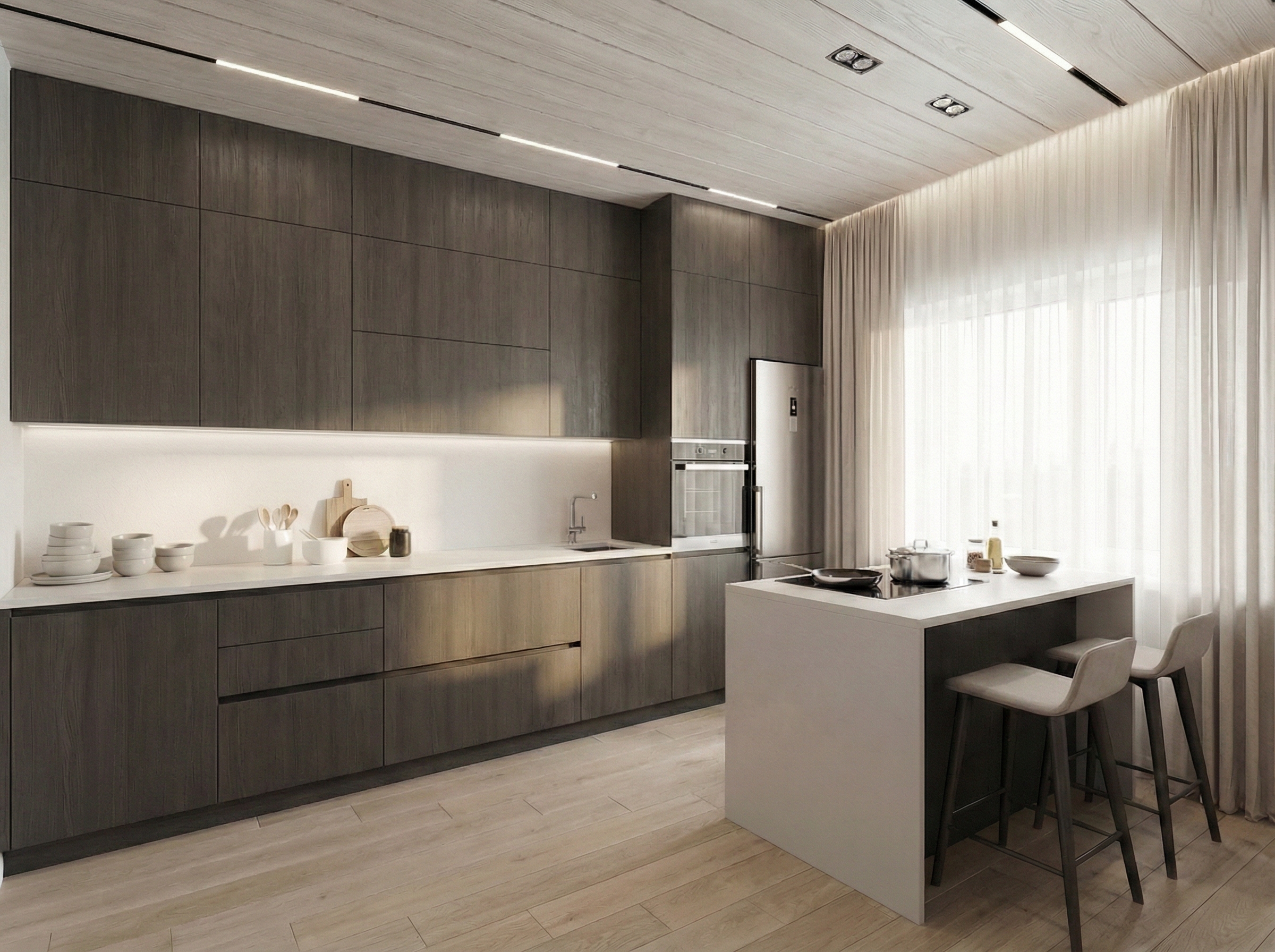 Дизайн кухни в стиле Минимализм — фото интерьера от нейросети RoomGPT