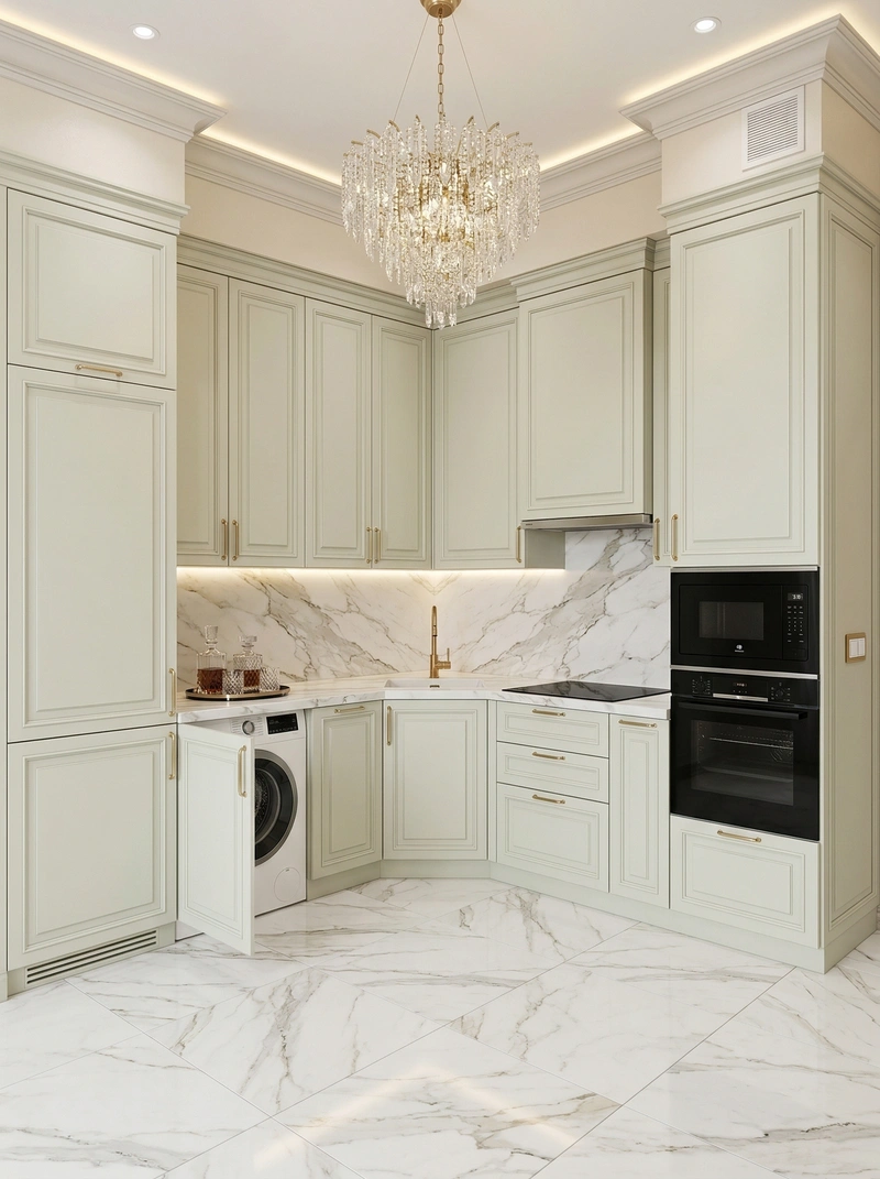 Дизайн кухни в стиле Неоклассика — фото интерьера от нейросети RoomGPT