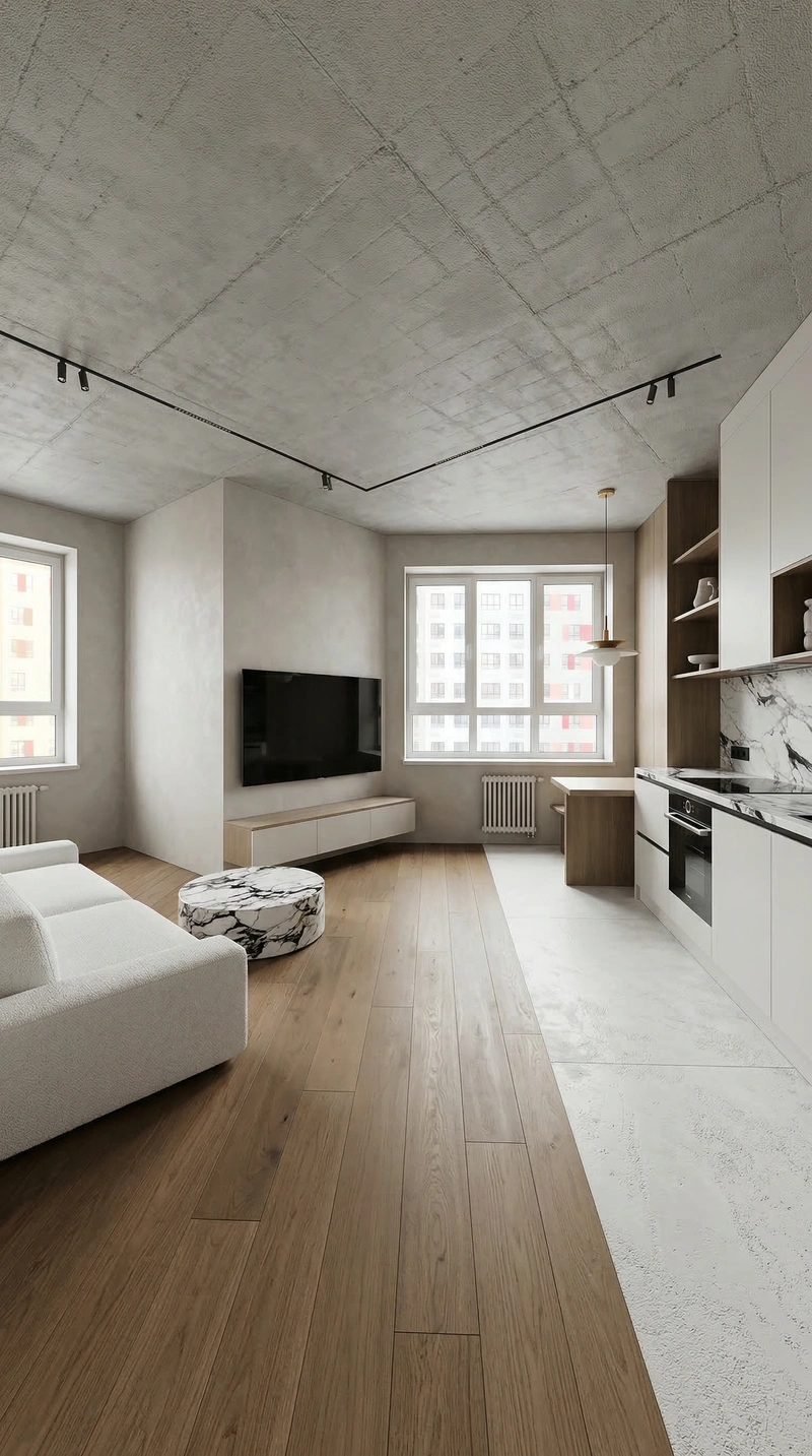 Дизайн интерьера в стиле Минимализм — Гостиная от нейросети RoomGPT