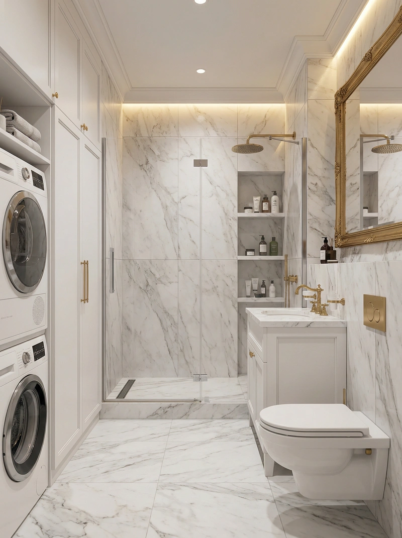 Дизайн интерьера в стиле Классика — Ванная от нейросети RoomGPT