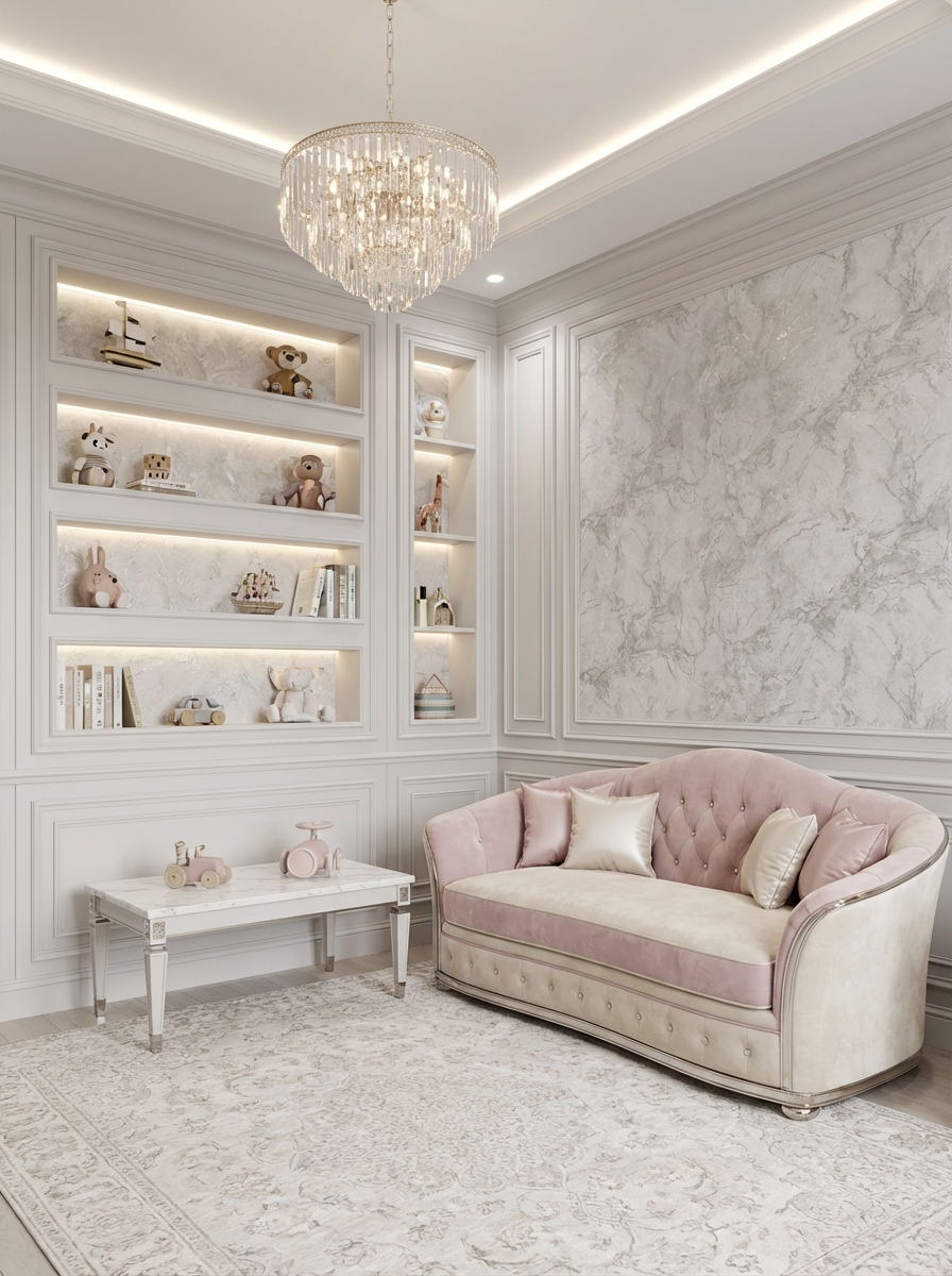 Дизайн детской в стиле Классика — фото интерьера от нейросети RoomGPT