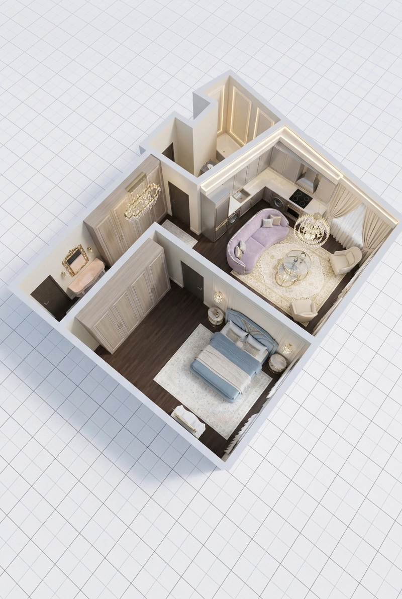 Дизайн гостиной в стиле Неоклассика — фото интерьера от нейросети RoomGPT