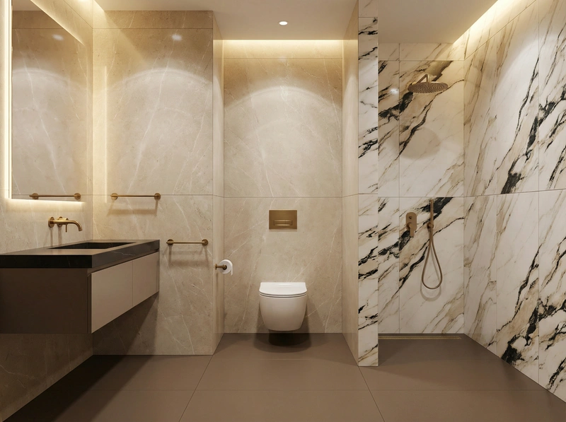 Дизайн интерьера в стиле Контемпорари — Ванная от нейросети RoomGPT