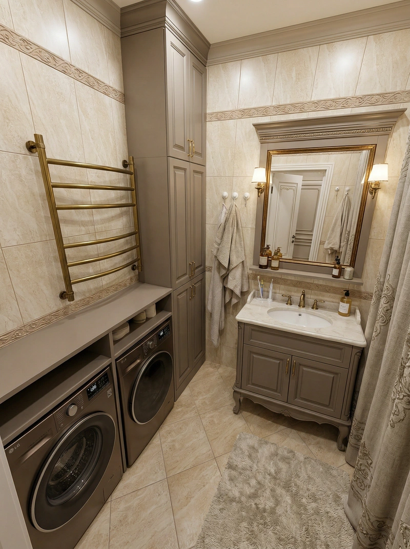 Дизайн интерьера в стиле Классика — Ванная от нейросети RoomGPT