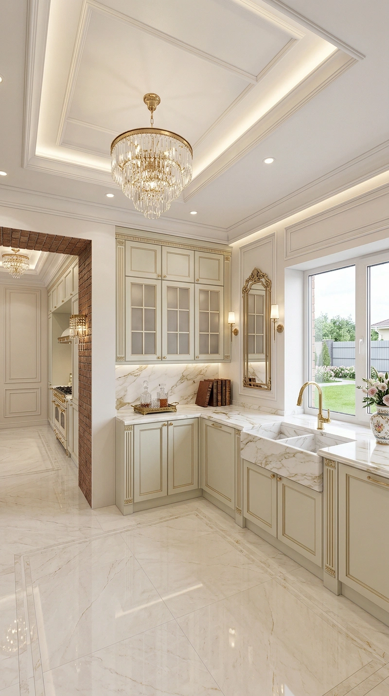 Дизайн кухни в стиле Неоклассика — фото интерьера от нейросети RoomGPT