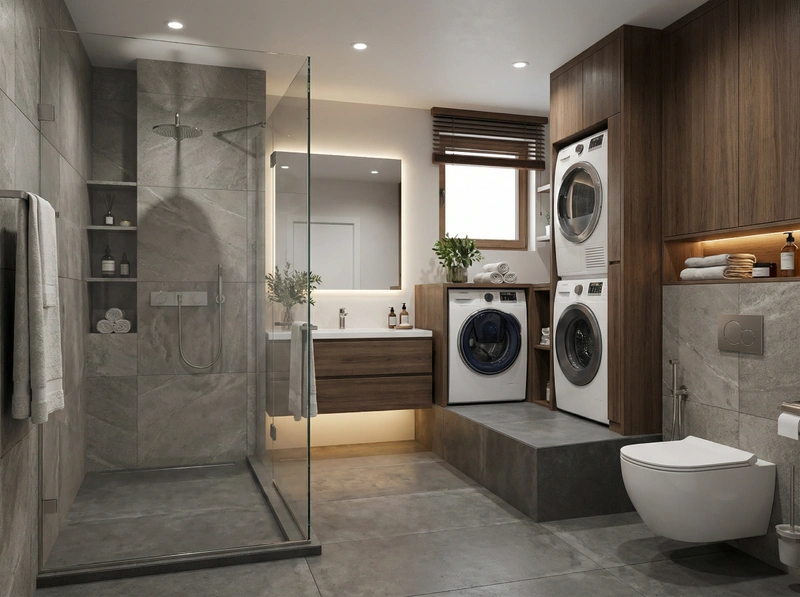 Дизайн интерьера в стиле Контемпорари — Ванная от нейросети RoomGPT