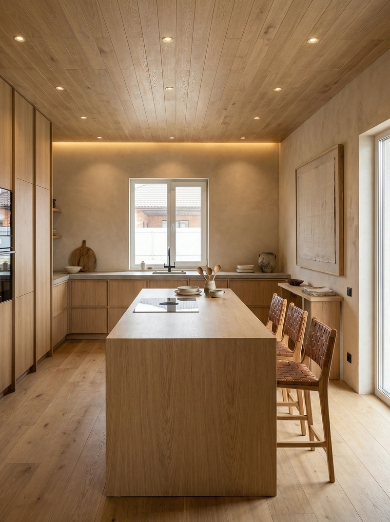 Дизайн кухни в стиле Japandi — фото интерьера от нейросети RoomGPT