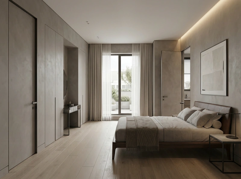 Дизайн интерьера в стиле Минимализм — Спальня от нейросети RoomGPT