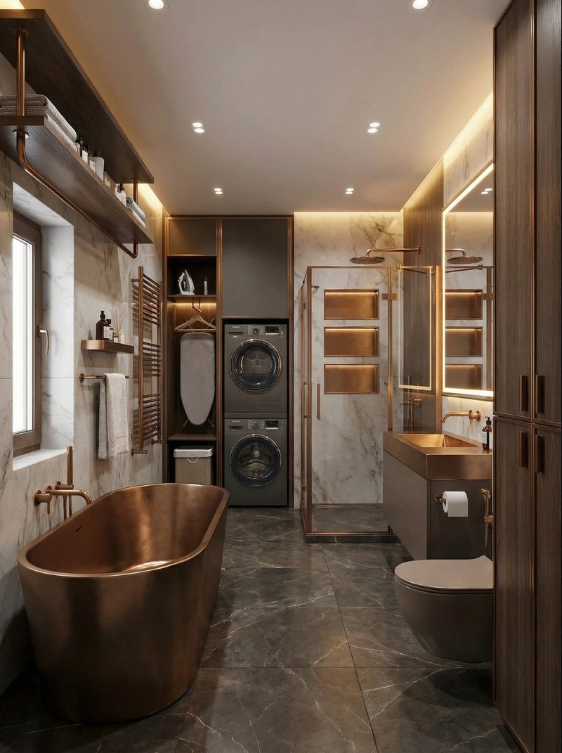 Дизайн интерьера в стиле Контемпорари — Ванная от нейросети RoomGPT