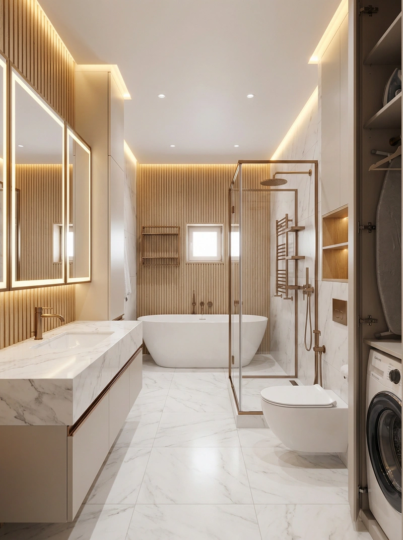 Дизайн интерьера в стиле Неоклассика — Ванная от нейросети RoomGPT