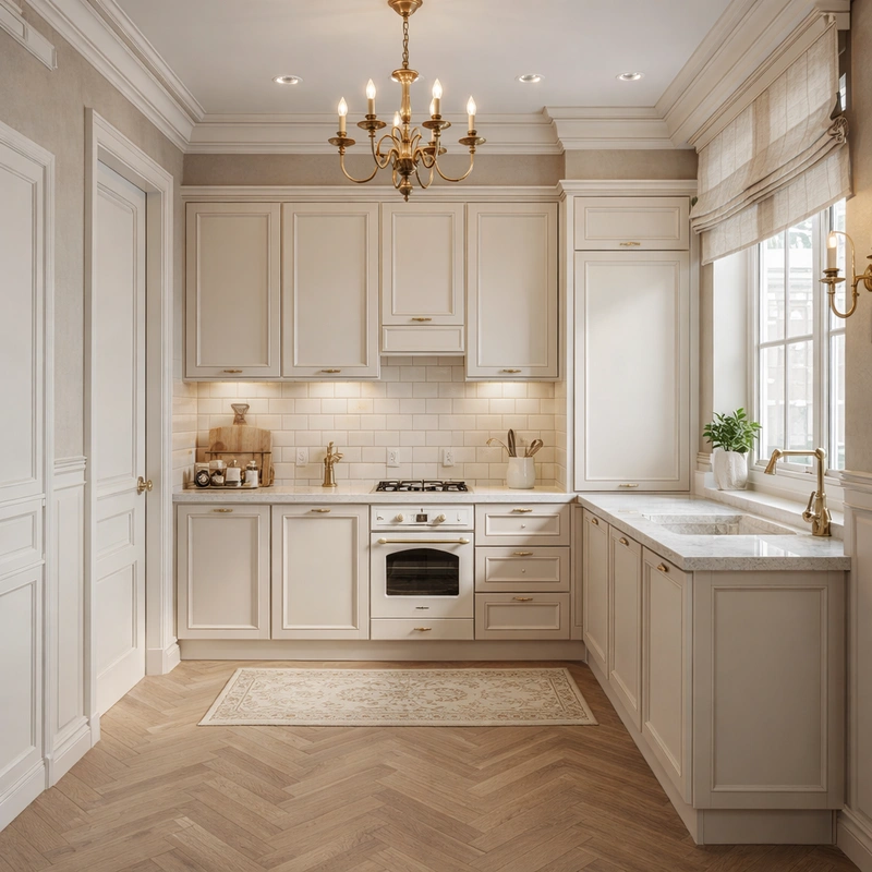 Дизайн интерьера в стиле Классика — Кухня от нейросети RoomGPT