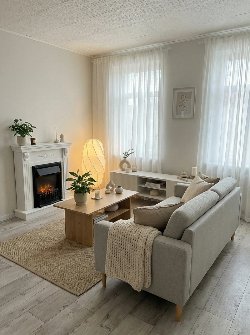 Дизайн интерьера в стиле Хюгге — Гостиная от нейросети RoomGPT