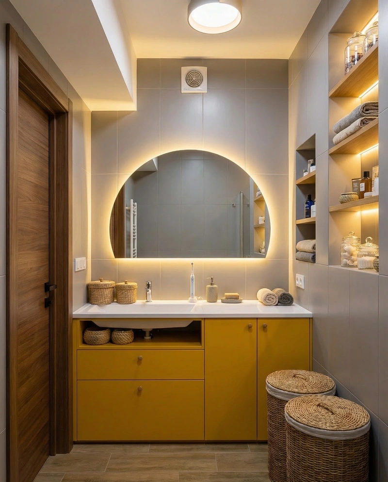 Дизайн ванной в стиле Эклектика — фото интерьера от нейросети RoomGPT