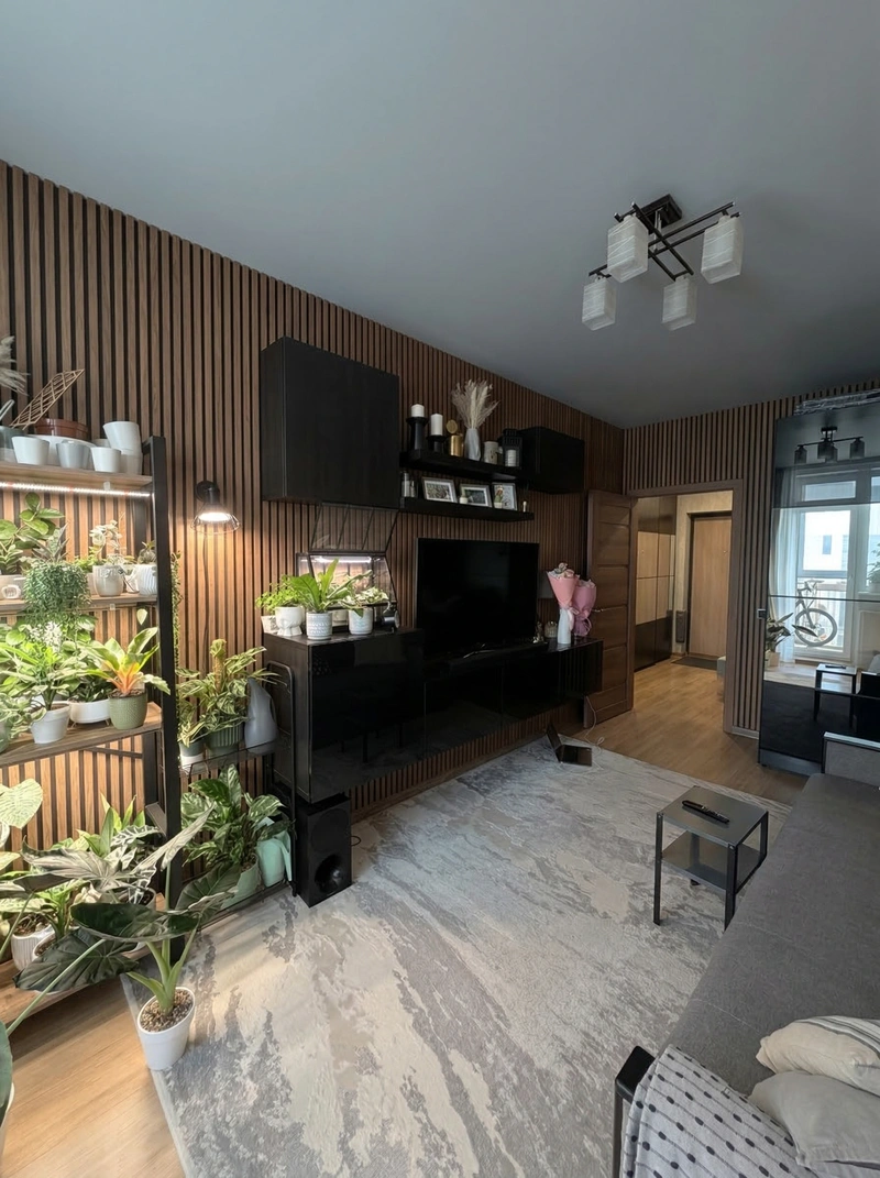 Дизайн гостиной в стиле Лофт — фото интерьера от нейросети RoomGPT