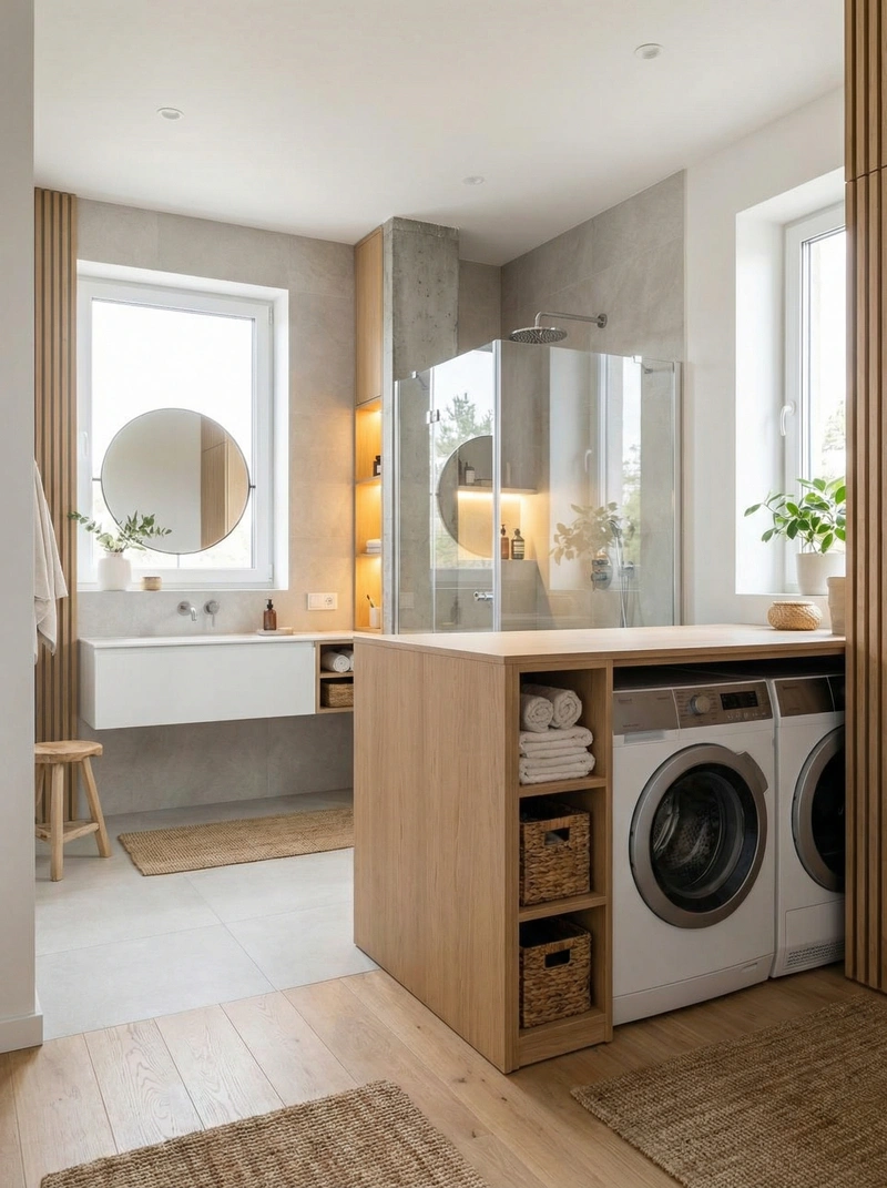 Дизайн интерьера в стиле Сканди — Ванная от нейросети RoomGPT