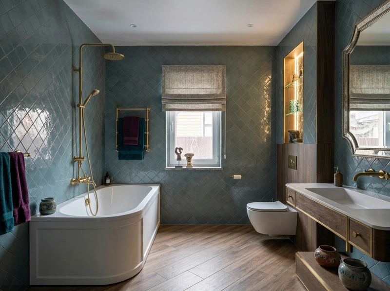 Дизайн ванной в стиле Эклектика — фото интерьера от нейросети RoomGPT
