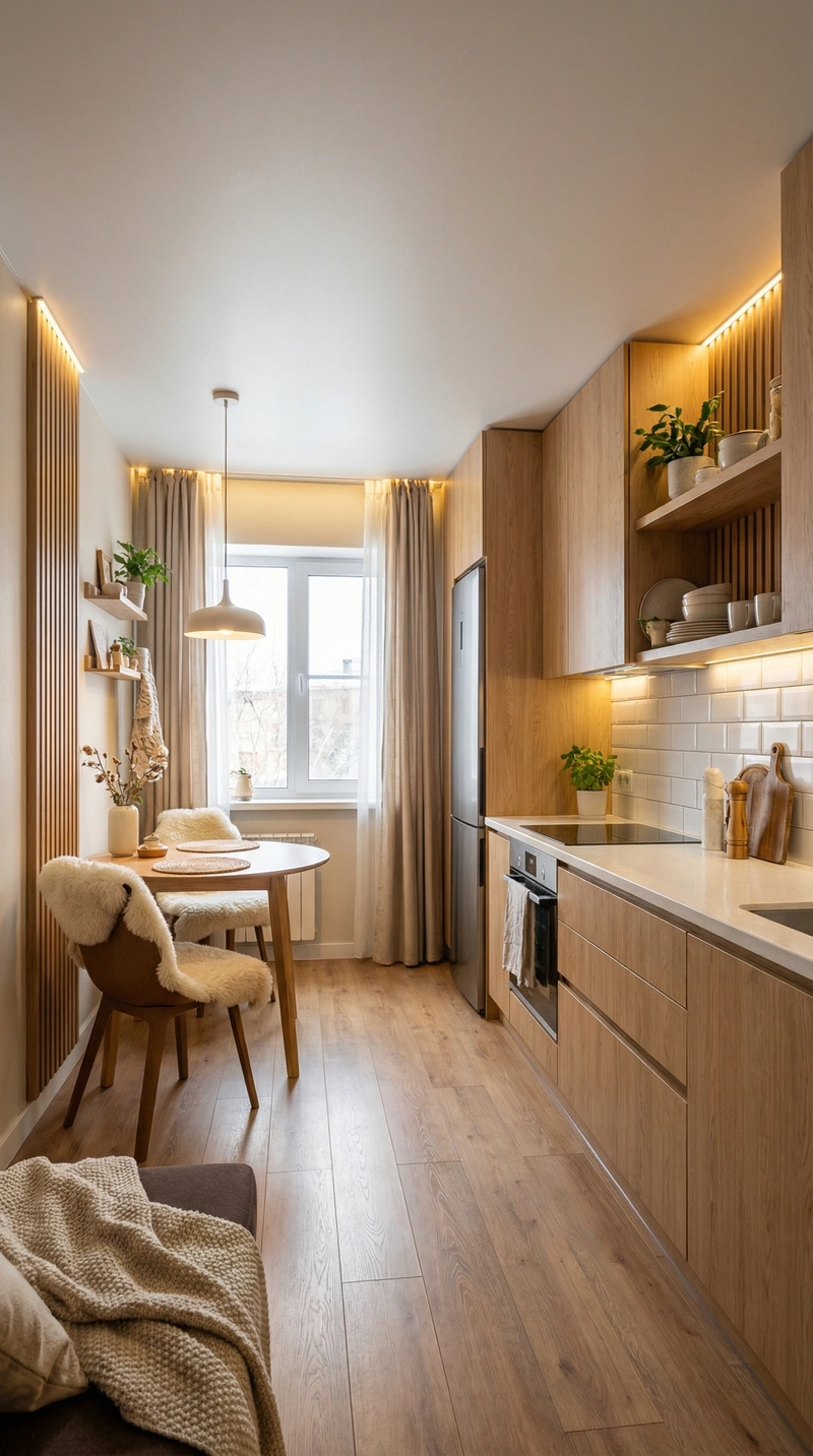 Дизайн интерьера в стиле Хюгге — Кухня от нейросети RoomGPT