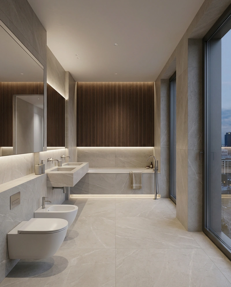 Дизайн ванной в стиле Минимализм — фото интерьера от нейросети RoomGPT