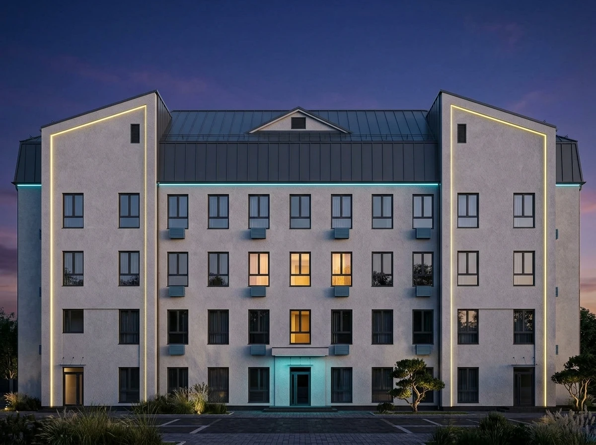 Дизайн фасада в стиле Барнхаус — фото фасада от нейросети RoomGPT