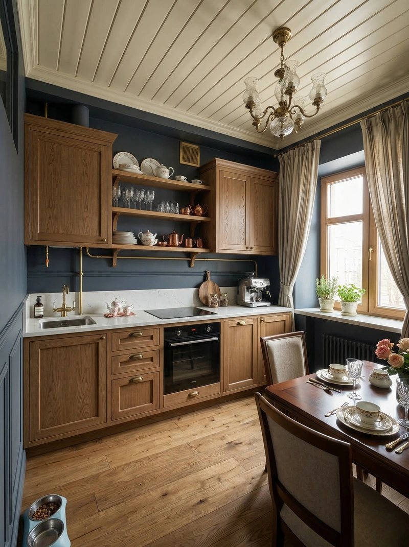 Дизайн кухни в стиле Классика — фото интерьера от нейросети RoomGPT