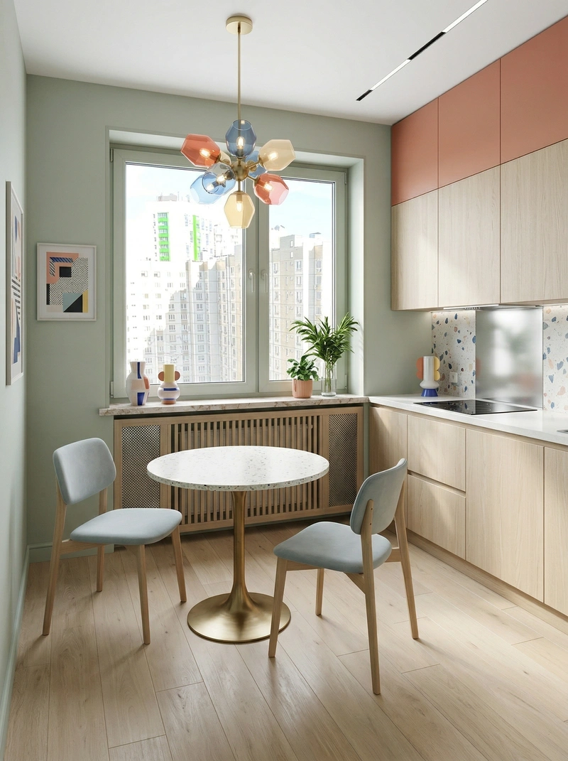 Дизайн кухни в стиле Сканди — фото интерьера от нейросети RoomGPT