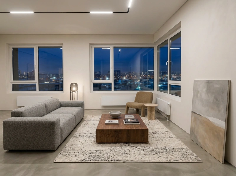 Дизайн интерьера в стиле Минимализм — Гостиная от нейросети RoomGPT