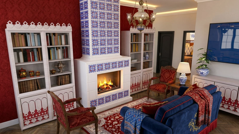 Дизайн интерьера в стиле Классика — Гостиная от нейросети RoomGPT