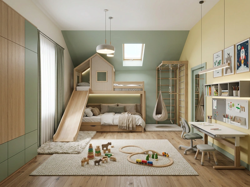 Дизайн интерьера в стиле Контемпорари — Детская от нейросети RoomGPT