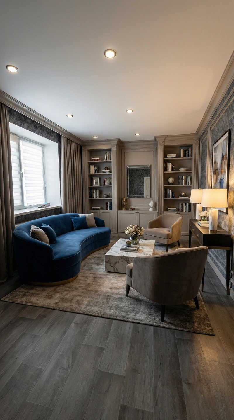 Дизайн интерьера в стиле Классика — Гостиная от нейросети RoomGPT