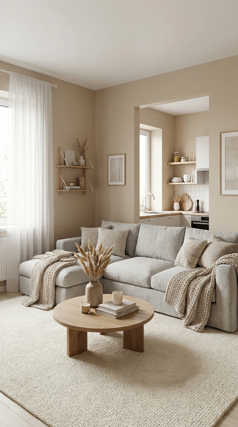 Дизайн интерьера в стиле Хюгге — Гостиная от нейросети RoomGPT