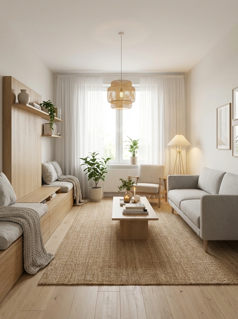 Дизайн интерьера в стиле Хюгге — Гостиная от нейросети RoomGPT